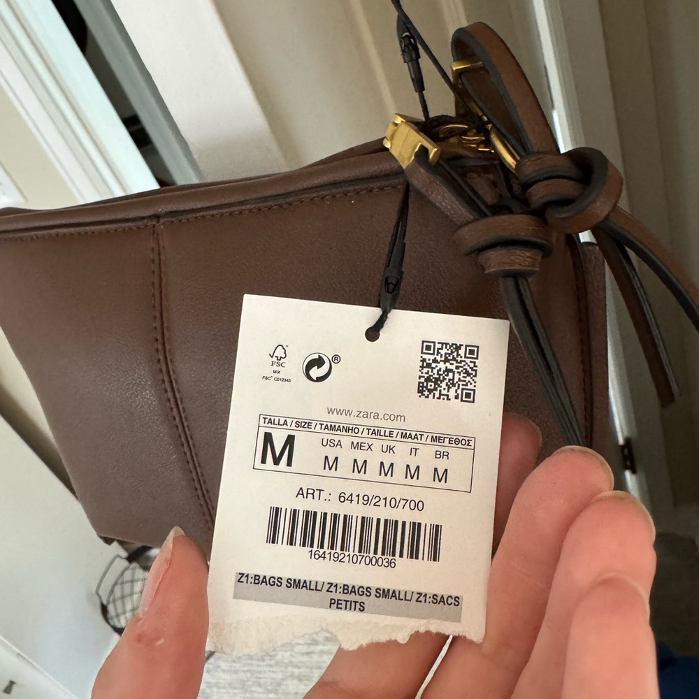 NWT Zara Brown Leather Purse - Picture 3 of 5